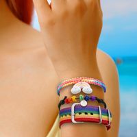 Cute Simple Style Classic Style Letter Rainbow Synthetic Resin Acrylic Painted Knitting Unisex Bracelets main image 3
