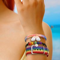 Cute Simple Style Classic Style Letter Rainbow Synthetic Resin Acrylic Painted Knitting Unisex Bracelets main image 4