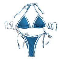 Frau Einfarbig 2-Teiliges Set Bikinis Bademode main image 3