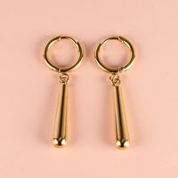 1 Pair Simple Style Classic Style Solid Color Polishing Plating 304 Stainless Steel 18K Gold Plated Drop Earrings sku image 8