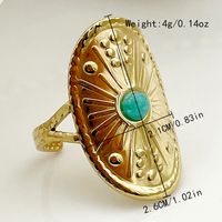Preppy Style Romantic Eye Flower Butterfly 304 Stainless Steel 14K Gold Plated Turquoise Zircon Rings In Bulk sku image 2