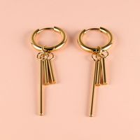 1 Pair Simple Style Classic Style Solid Color Polishing Plating 304 Stainless Steel 18K Gold Plated Drop Earrings sku image 7