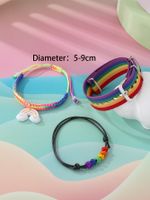 Cute Simple Style Classic Style Letter Rainbow Synthetic Resin Acrylic Painted Knitting Unisex Bracelets main image 2