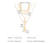 Wholesale Jewelry Vintage Style Simple Style Cross Zinc Alloy Gold Plated Plating Layered Necklaces main image 2