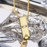 Copper 18K Gold Plated Simple Style Classic Style Plating Inlay Solid Color Zircon Pendant Necklace main image 5