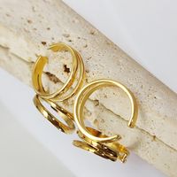 304 Stainless Steel 14K Gold Plated Silver Plated Modern Style Commute Solid Color Adjustable Ring Open Rings main image 5