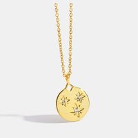 Copper 18K Gold Plated Simple Style Classic Style Plating Inlay Solid Color Zircon Pendant Necklace sku image 3