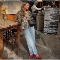 Women's Blouse Short Sleeve Blouses Streetwear Leopard main image 3