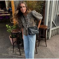 Women's Blouse Short Sleeve Blouses Streetwear Leopard main image 5