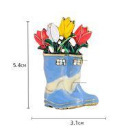 IG Style Sweet Flower Boots Alloy Enamel Inlay Rhinestones Women's Brooches main image 2