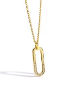 Copper 18K Gold Plated Simple Style Classic Style Plating Inlay Solid Color Zircon Pendant Necklace sku image 5