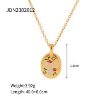 304 Stainless Steel Simple Style Classic Style Plating Solid Color Pendant Necklace sku image 1