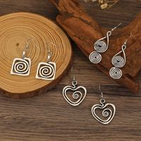 1 Pair Vintage Style Spiral Alloy Drop Earrings main image 3