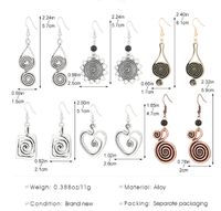 1 Pair Vintage Style Spiral Alloy Drop Earrings main image 2
