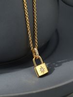 Copper 18K Gold Plated Simple Style Classic Style Plating Inlay Solid Color Zircon Pendant Necklace main image 2