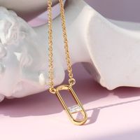 Copper 18K Gold Plated Simple Style Classic Style Plating Inlay Solid Color Zircon Pendant Necklace main image 5