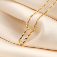 Copper 18K Gold Plated Simple Style Classic Style Plating Inlay Solid Color Zircon Pendant Necklace main image 6
