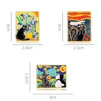 Cartoon Style Oil Painting Cat Alloy Enamel Plating Unisex Brooches main image 2