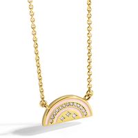 Copper 18K Gold Plated Simple Style Classic Style Plating Inlay Solid Color Zircon Pendant Necklace sku image 4