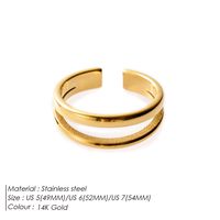 304 Stainless Steel 14K Gold Plated Silver Plated Modern Style Commute Solid Color Adjustable Ring Open Rings sku image 4