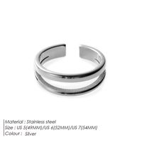 304 Stainless Steel 14K Gold Plated Silver Plated Modern Style Commute Solid Color Adjustable Ring Open Rings sku image 1