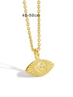 Copper 18K Gold Plated Casual Simple Style Inlay Star Moon Eye Zircon Pendant Necklace main image 2