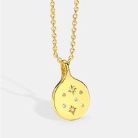 Copper 18K Gold Plated Casual Simple Style Inlay Star Moon Eye Zircon Pendant Necklace main image 5