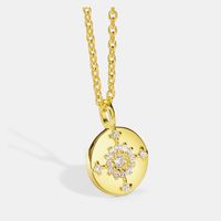 Copper 18K Gold Plated Casual Simple Style Inlay Star Moon Eye Zircon Pendant Necklace main image 9