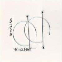 1 Pair Basic Modern Style Classic Style C Shape Semicircle Circle Alloy Silver Plated Hoop Earrings main image 2