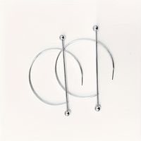 1 Pair Basic Modern Style Classic Style C Shape Semicircle Circle Alloy Silver Plated Hoop Earrings main image 3