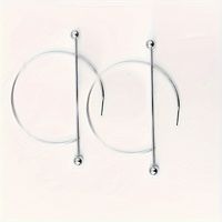 1 Pair Basic Modern Style Classic Style C Shape Semicircle Circle Alloy Silver Plated Hoop Earrings main image 4