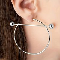 1 Pair Basic Modern Style Classic Style C Shape Semicircle Circle Alloy Silver Plated Hoop Earrings main image 6