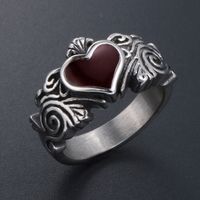 IG Style Classical Heart Shape Argyle 304 Stainless Steel Polishing Epoxy Unisex Rings main image 1