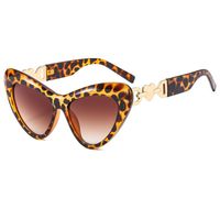 Hip-Hop Simple Style Gradient Color Heart Shape Leopard Pc Cat Eye Full Frame Women's Sunglasses main image 3