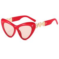 Hip-Hop Simple Style Gradient Color Heart Shape Leopard Pc Cat Eye Full Frame Women's Sunglasses sku image 2