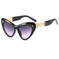 Hip-Hop Simple Style Gradient Color Heart Shape Leopard Pc Cat Eye Full Frame Women's Sunglasses sku image 5