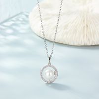 Elegant Romantic Round White Gold Plated Pearl Beads Sterling Silver Wholesale Rings Earrings Necklace main image 4