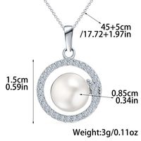 Elegant Romantic Round White Gold Plated Pearl Beads Sterling Silver Wholesale Rings Earrings Necklace main image 2