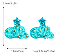 1 Pair Lady Modern Style Star Heart Shape Enamel Alloy Plastic Drop Earrings main image 2