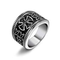 Casual Retro Punk Four Leaf Clover 304 Stainless Steel Polishing Men's Rings main image 5