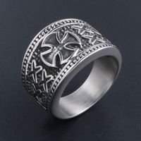 Casual Retro Punk Four Leaf Clover 304 Stainless Steel Polishing Men's Rings main image 1