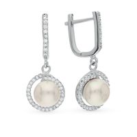 Elegant Romantic Round White Gold Plated Pearl Beads Sterling Silver Wholesale Rings Earrings Necklace sku image 4