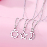 Casual Modern Style Solid Color Sun Star Moon Alloy Zinc Wholesale Pendant Necklace sku image 1