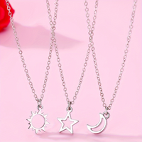 Casual Modern Style Solid Color Sun Star Moon Alloy Zinc Wholesale Pendant Necklace main image 5