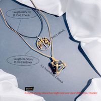 PU Leather Natural Stone Vintage Style Simple Style Irregular Irregular Life Tree Pendant Necklace sku image 11