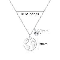 Wholesale Casual Classic Style Round Map Compass Copper Hollow Out Pendant Necklace main image 2