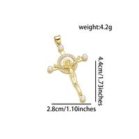 IG Style Simple Style Cross Heart Shape 18K Gold Plated Pearl Shell Zircon Copper Wholesale Jewelry Accessories main image 2