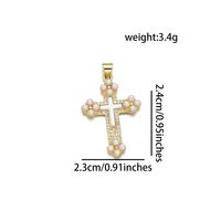 IG Style Simple Style Cross Heart Shape 18K Gold Plated Pearl Shell Zircon Copper Wholesale Jewelry Accessories main image 4