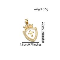 IG Style Simple Style Cross Heart Shape 18K Gold Plated Pearl Shell Zircon Copper Wholesale Jewelry Accessories main image 9