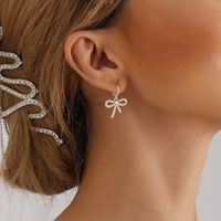 1 Pair Elegant Luxurious Bow Knot Plating Inlay Alloy Zircon Drop Earrings main image 7